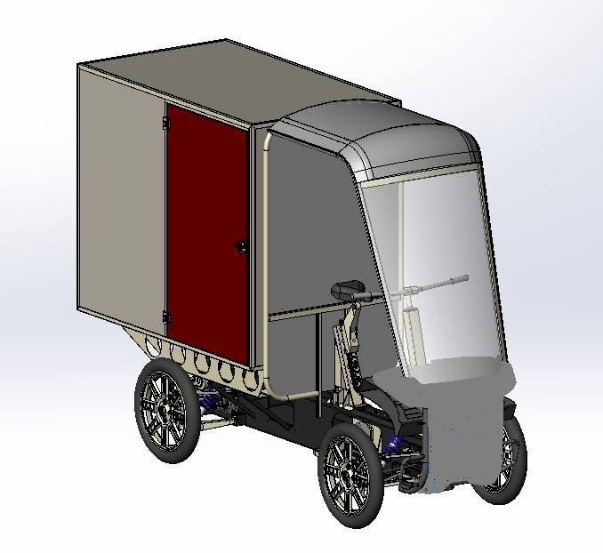 Общий вид 3D-модели компактного грузового транспорта